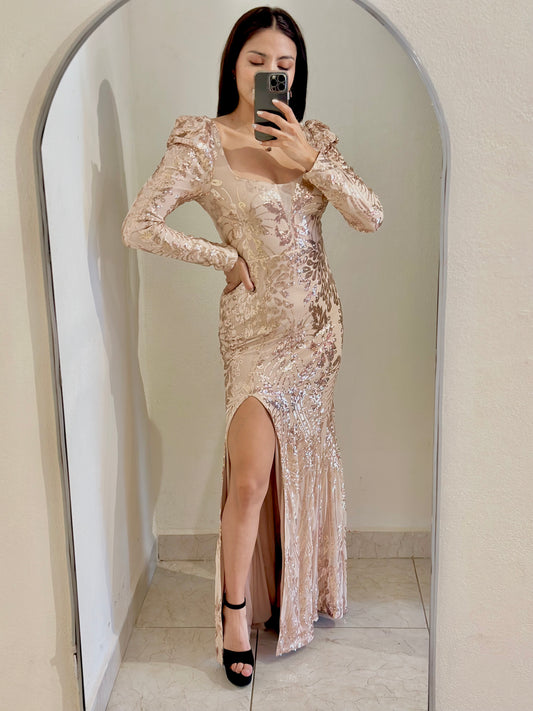 Vestido lentejuelas dorado