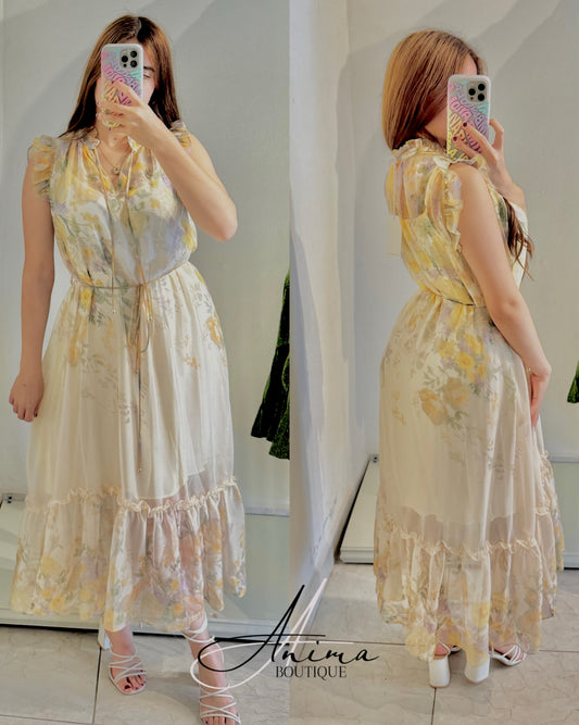 Vestido amarillo flores