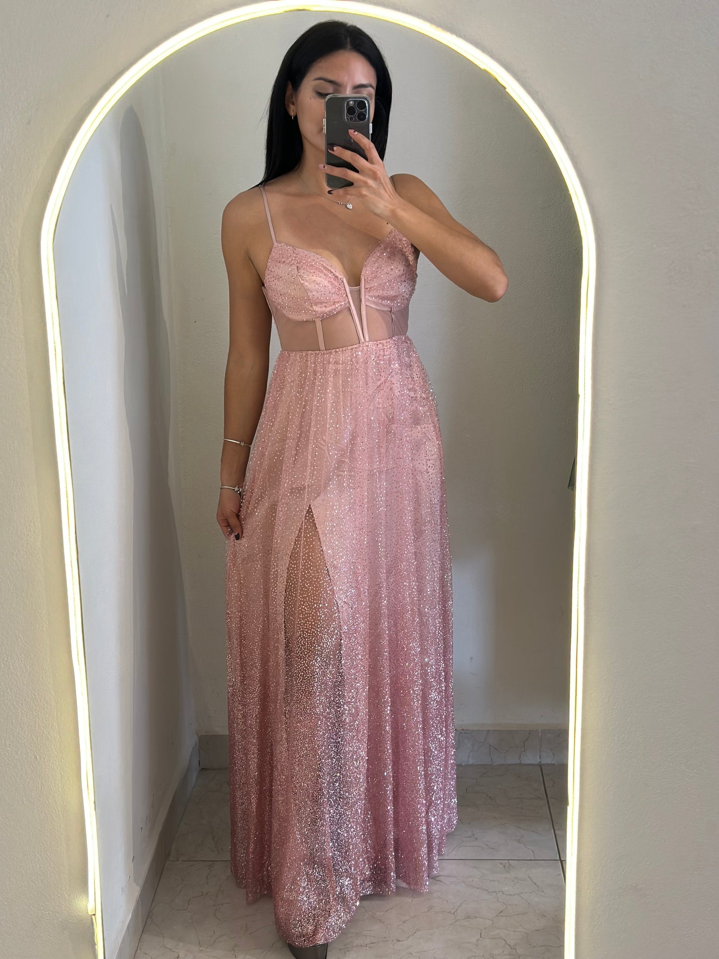 Vestido corset palo de rosa