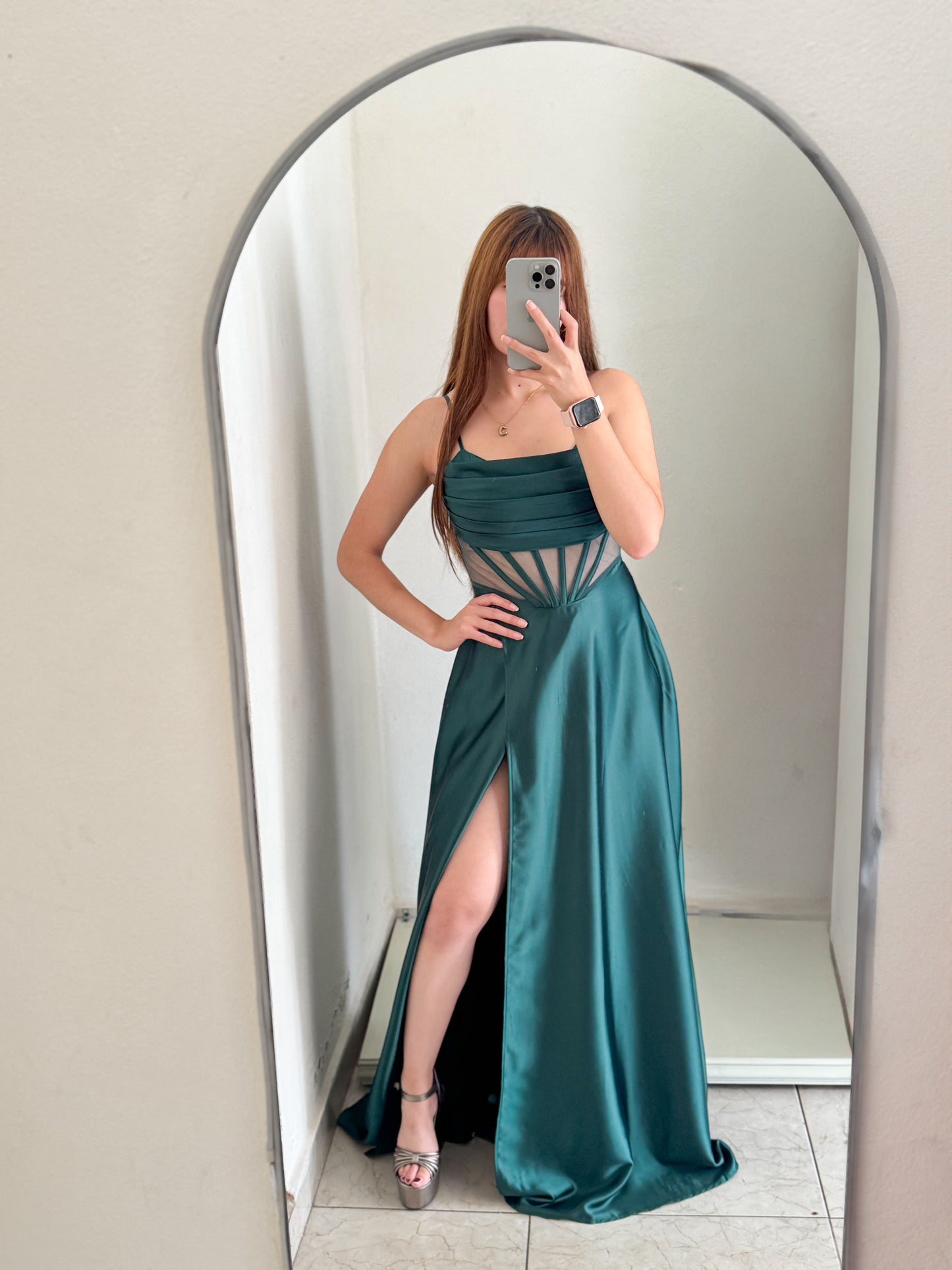 Vestido verde esmeralda